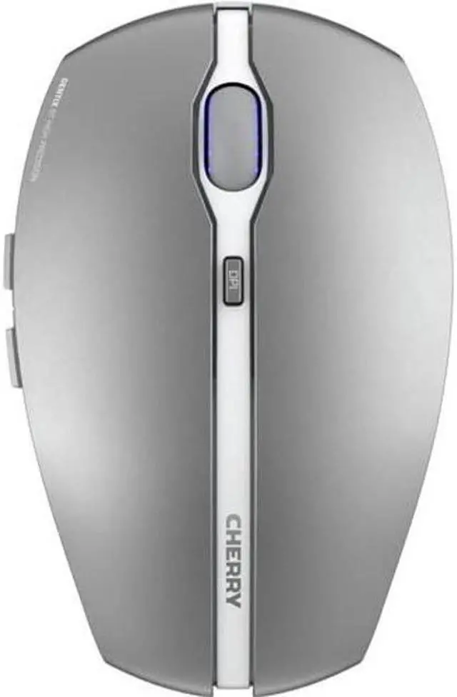 Main image of Cherry GENTIX BT Wireless Bluetooth Mouse, Multi-Device Function for up to 3 Devices, Switchable Resolution (1000/2000 DPI), 7 Buttons and Scroll Wheel, Battery Operated, Black (Frosted Silver)