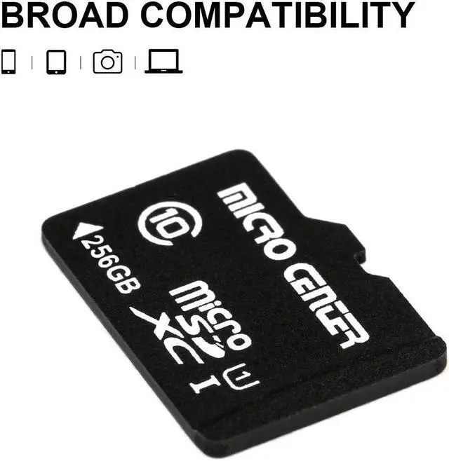 Alt view image 4 of 5 - INLAND Micro Center 256GB Class 10 MicroSDXC Flash Memory Card with Adapter for Mobile Device Storage Phone, Tablet, Drone & Full HD Video Recording - 80MB/s UHS-I, C10, U1 (1 Pack)