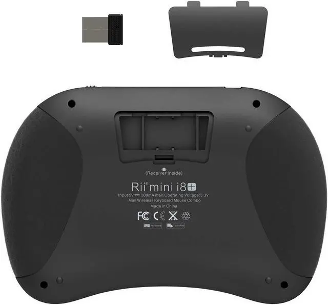 Alt view image 5 of 5 - Rii 2.4GHz Mini Wireless Keyboard with Touchpad&QWERTY Keyboard, Backlit Portable with Remote Control for Laptop/PC/Tablets/Windows/Mac/TV/Xbox/PS3/Raspberry Pi .(Black)