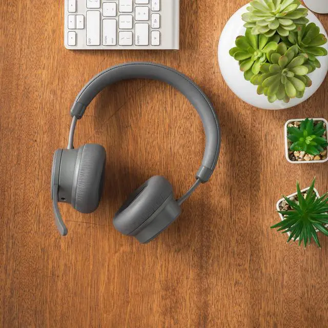 Alt view image 4 of 5 - Koss CS340BT QZ Wireless Bluetooth On-Ear Communication Headset, Active Noise Cancellation, On-Board Controls, Black