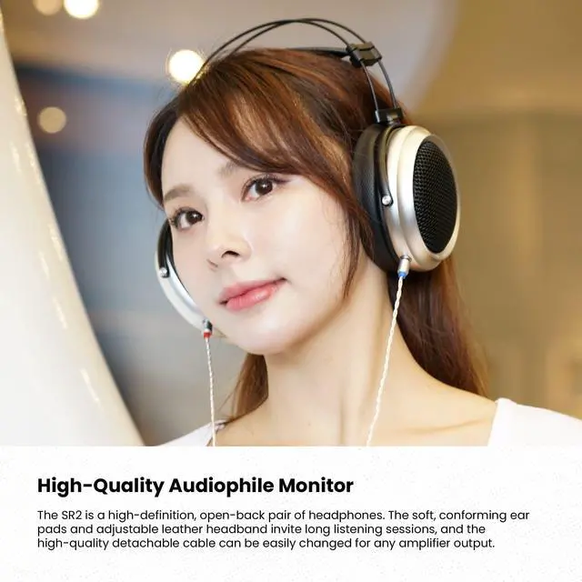 Alt view image 4 of 5 - iBasso SR2 High-Definition Audiophile Open-Back Headphones, Over-The-Ear Headphones with Cable Adapter