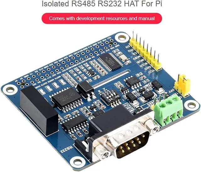 Alt view image 3 of 5 - Isolated RS485 RS232 Expansion HAT Board for Raspberry Pi 4B/3B+/3B/2B/Zero/Zero 2 W/Zero 2 WH,Adopt SC16IS752 UART Expansion Chip,SPI to RS485 and RS232 Up to 921600bps Data Rate