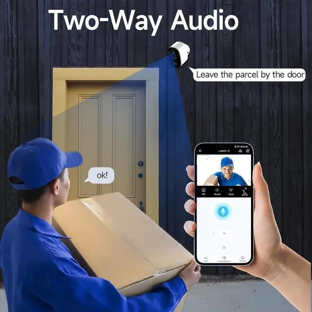 Alt view image 5 of 5 - Rraycom 5MP Security Cameras Wireless Outdoor Solar Powered with AI Detection, 2K Color Night Vision Security Camera with 2 Way Audio, Alexa, No Monthly Fee, Spotlight & Siren, IP65 Waterproof