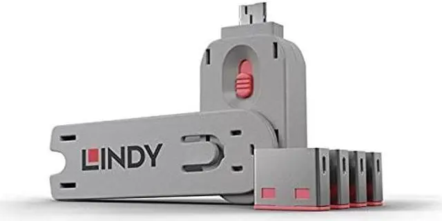 Alt view image 2 of 5 - Lindy USB Port Blocker - Pack of 4, Red (40450)