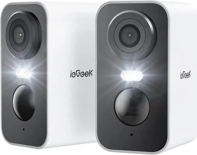 Main image of ieGeek Security Cameras Wireless Outdoor 2-Pack, 2K WiFi Surveillance Camera for Home Security, Battery Powered Security Cameras with Siren & Spotlight, AI Detection, App for Phone, IP65 Waterproof