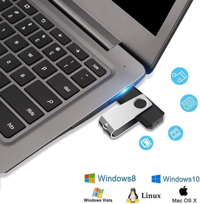 Alt view image 2 of 5 - Aiibe 8GB Flash Drive 10 Pack 8GB USB Flash Drives Thumb Drive Bulk USB 2.0 Memory Stick USB Drive, Black