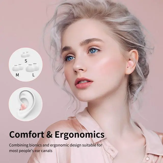 Alt view image 5 of 5 - AMAFACE Pink Bluetooth Earbuds,Cute Cat Wireless Headphones for Girls Kids Women 36H Play Time IPX6 Waterproof Ear budsLED Display HiFi 3D Stereo Earphones for Sport Workout Travel