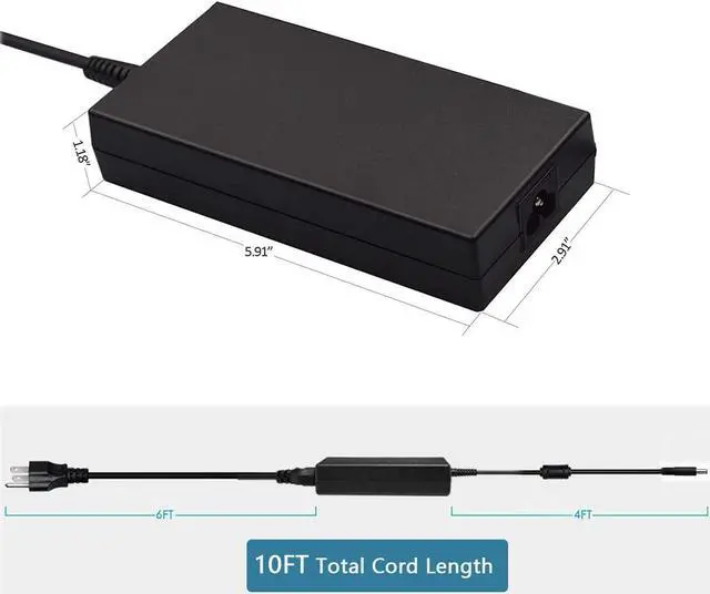 Alt view image 4 of 5 - 180W 19.5V 9.23A AC Power Adapter Charger Cord fit for Dell Alienware 15 R3 M14X M15X Precision 7510 Precision 17 7710 M4600 M4700 M4800 74X5J JVF3V DA180PM111 Laptop