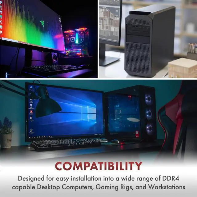 Alt view image 5 of 5 - A-Tech 8GB DDR4 2666 MHz UDIMM PC4-21300 (PC4-2666V) CL19 DIMM Non-ECC Desktop RAM Memory Module