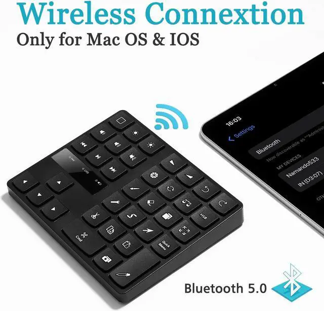 Alt view image 2 of 5 - 35 Keys Mini Drawing Keyboard, One Handed Ergonomic Drawing Keyboard, with 250mah Lithium Ion Battery, USB Keyboard for OS for OS X