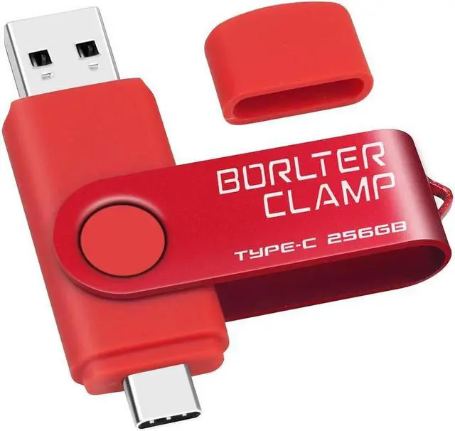 Main image of 256GB USB Type-C Flash Drive, BorlterClamp USB C 3.0 Jump Drive Memory Stick Dual Port for Android Smartphones Samsung Galaxy S10/S9/S8/Note 9, LG, Huawei, Tablets & Computer (Red)