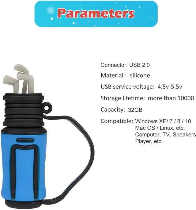 Alt view image 5 of 5 - 32GB USB Flash Drive 4 Pack Cute Golf Clubs Model Thumb Drives USB Data Storage Memory Stick