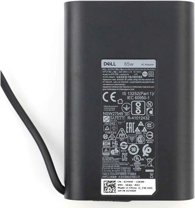 Alt view image 4 of 5 - Laptop Charger 65W Watt USB Type C AC Power Adapter Include Power Cord for Dell Latitude 3400 3500 5290(2in1) 5300 5400 5500 7200(2in1) 7300 7400(2in1), LA65NM170 HA65NM170,02YK0F 0M1WCF