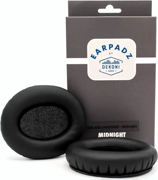 Alt view image 4 of 4 - Earpadz Replacement for KRK KNS6400 Headphones Ear Pads, Protein Leather Headphone Cushions (Midnight, Black, 1 Pair)