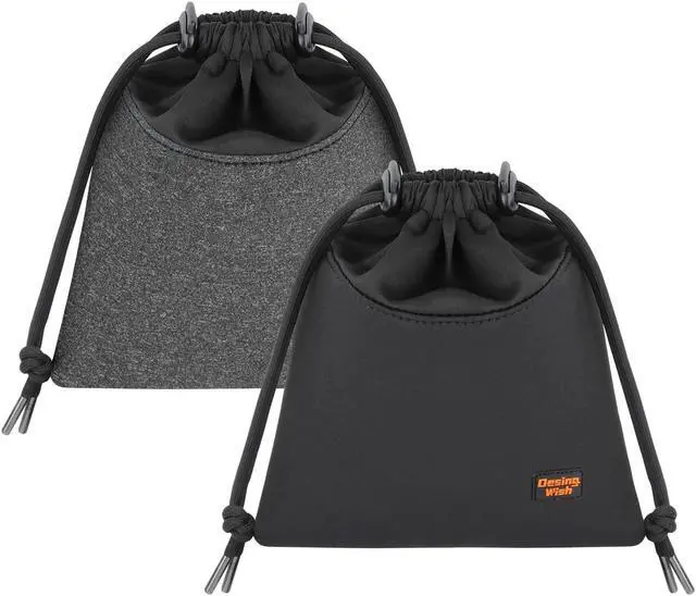 Main image of Desing Wish Headphone Storage Bag, 2 Pack Lightweight Headphone Carrying Pouches Headset Case Bag Travel Pouch for Headsets Overhead Headphones Neckband Earbuds (Large Black, Large Grey)