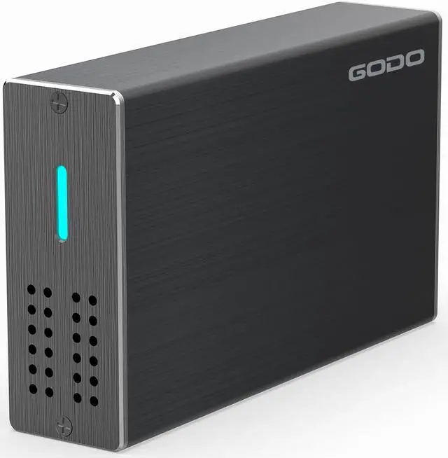 Main image of GODO 2.5 inch Dual Bay RAID Hard Drive Enclosure,USB3.0 to 2.5" SATA I/II/III HDDs SSDs RAID External Enclosure,Support UASP Trim & Max 16TB,RAID 0/1/JBOD/PM Mode,Aluminum,Black