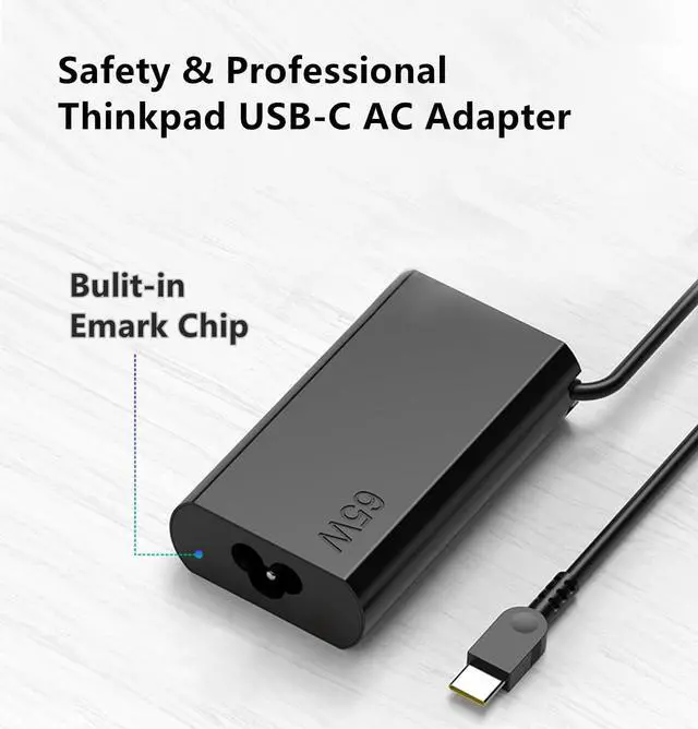 Alt view image 4 of 5 - ThinkPad 65W Slim USB Type-C AC Adapter for Lenovo Thinkpad E16 Gen 2 1/T16 G3 Gen 2 1,Thinkpad X13s X13 Yoga 2in1 Gen 5 4 3 2/T14s T14 L15 L14 L13 E15 E14 Gen 4 3 2 Business Laptop Charger