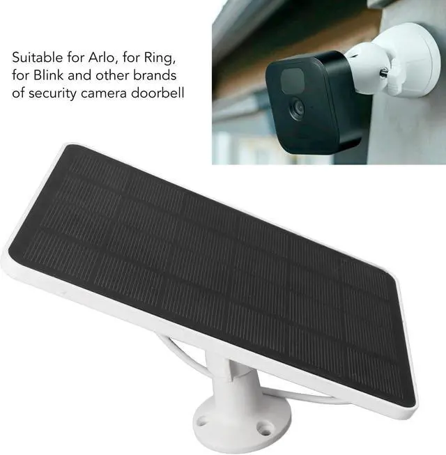 Alt view image 2 of 5 - Solar Panel for Security Camera, 4W 5V Waterproof Solar Power Supply for Surveillance Camera, Solar Charger for for for for Blink