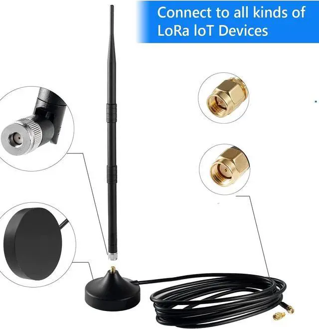 Alt view image 4 of 5 - 8dBi Indoor 915MHZ Magnet Base Long-Range Cellular LoRa Gateway Antenna with 3M/10FT Cable for Helium Hotspot RAK MNTD Nebra Bobcat 300 SenseCAP M1 SyncroB.it Hotspot Finestra HNT Miner, Eifagur