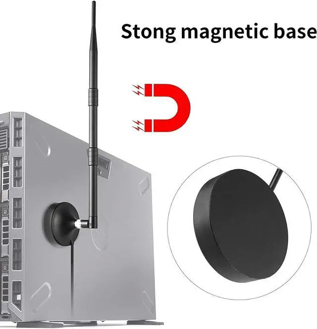 Alt view image 5 of 5 - 8dBi Indoor 915MHZ Magnet Base Long-Range Cellular LoRa Gateway Antenna with 3M/10FT Cable for Helium Hotspot RAK MNTD Nebra Bobcat 300 SenseCAP M1 SyncroB.it Hotspot Finestra HNT Miner, Eifagur