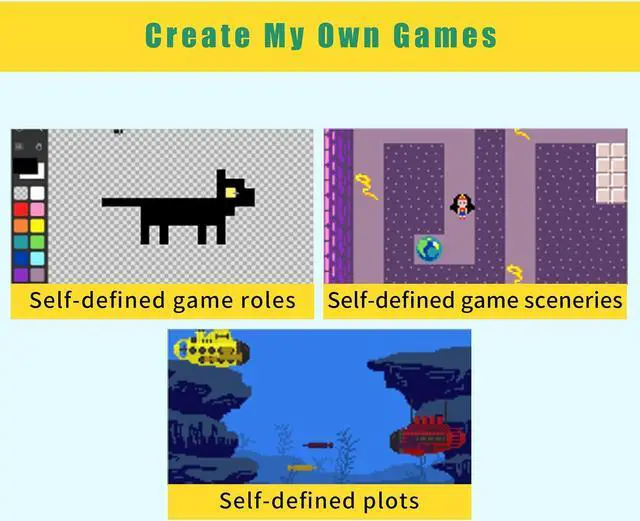 Alt view image 4 of 5 - ELECFREAKS microbit Retro Makecode Arcade for STEM Education, Micro:bit Joystick Programming Learning Machine Supports Remote Control and Creat Games(Without Micro:bit)