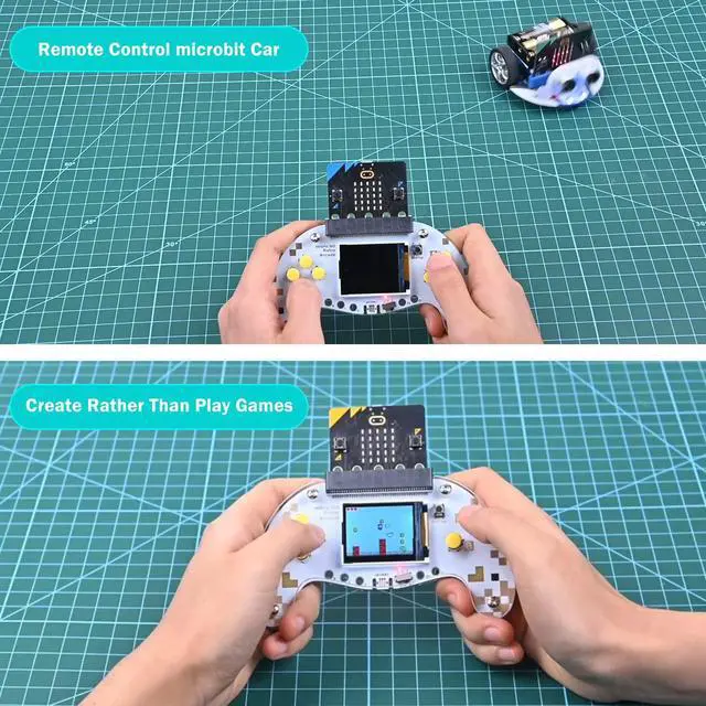Alt view image 5 of 5 - ELECFREAKS microbit Retro Makecode Arcade for STEM Education, Micro:bit Joystick Programming Learning Machine Supports Remote Control and Creat Games(Without Micro:bit)