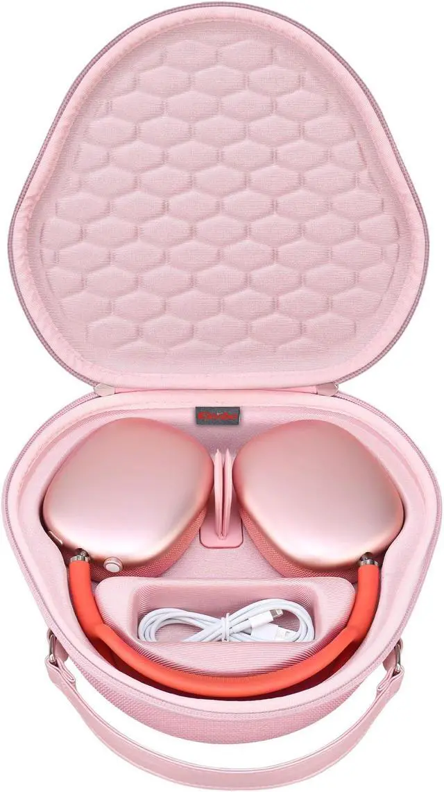 Main image of Elonbo Smart Case for Apple AirPods Max Wireless Over-Ear Headphones(Supports Sleep Mode), New AirPods Max Headphones(2024/2020) Hard Carrying Case, Earphone Protective Holder Storage Bag, Pink