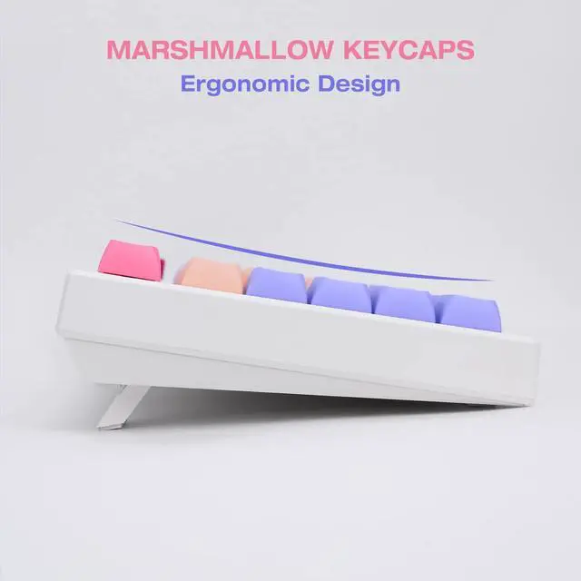 Alt view image 3 of 5 - KXRORS PBT Keycaps 132 Keys Pink Cute Keycaps Dye-Sublimation Key caps XDA Profile Keycap Set for Cherry Gateron MX Switches Mechanical Keyboards - Marshmallow Keycaps