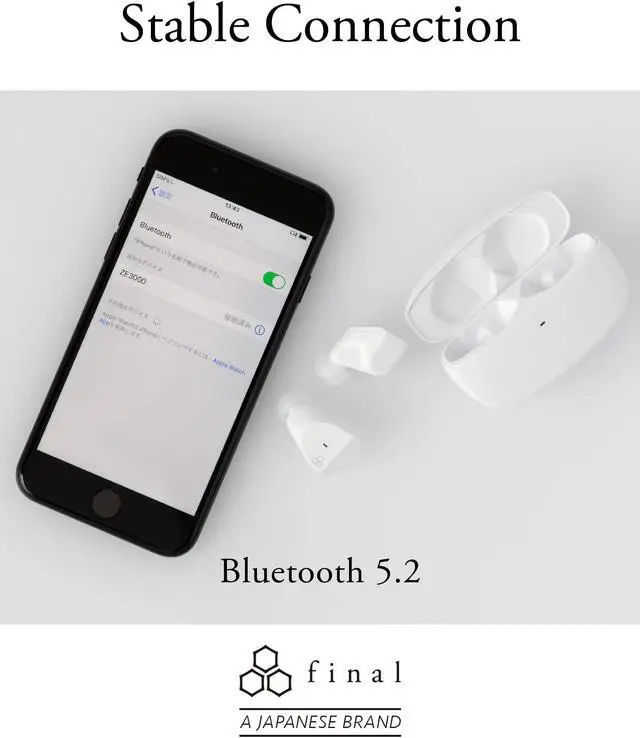 Alt view image 4 of 5 - Final ZE3000 True Wireless Earbuds, Hi-Fi Sound Quality, Maximum 35 Hours Music Playback, IPX4, aptX Adaptive, Touch Sensor, Support Lossless Music Format, Designed in Japan (Black)