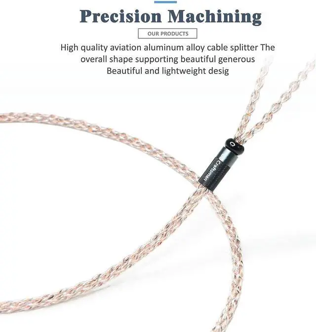 Alt view image 3 of 5 - GUCraftsman 5N OFC Copper+Graphene Mixed Braid Earphone Replacement Cables for Sennheiser IE200 IE300 IE600 IE900 (4.4mm Plug)