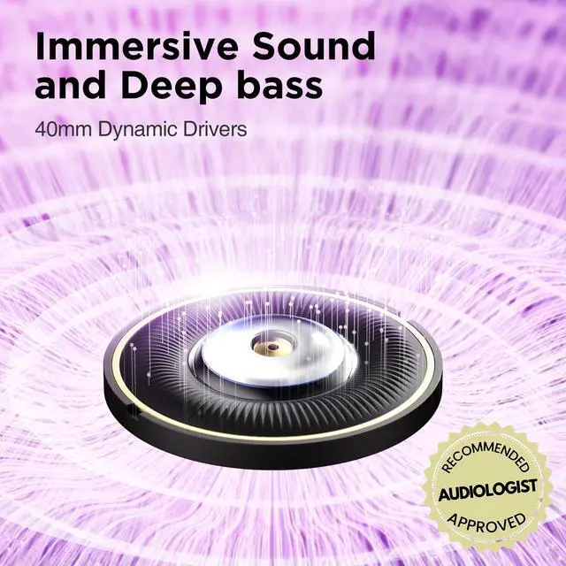 Alt view image 3 of 5 - Jrumz Clarity CL01 Hybrid Active Noise Cancelling Headphones, Wireless Over Ear Bluetooth Headphones, Deep Bass, Comfort Fit Ear Pads, 40H Playtime for Home Office, Travel, Gym (Red)