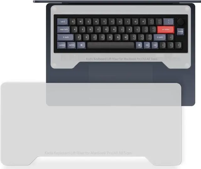 Main image of KADO Lift Riser Acrylic 2-Pack, Frosted Surface Transparent for External Keyboard, Office Gaming Laptop Keyboard Cover Mechanical 40%/60%/65%/70% Stand Holder Made for MacBook Air/Pro