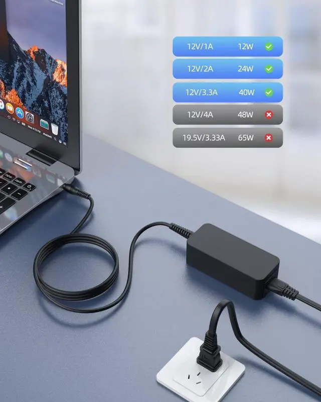 Alt view image 3 of 5 - 65W AC Charger Fit for Dell-Inspiron 3510 3511 3515 Vostro 3510 3515 Laptop Power Adapter Supply Cord