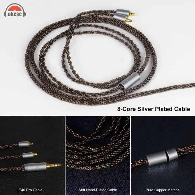 Alt view image 2 of 5 - okcsc Replacement Cable for Sennheiser IE400 Pro Earbuds Compatible with IE100 IE400 IE500 Lossless Sound Quality with Balanced 4.4mm Audio Jack