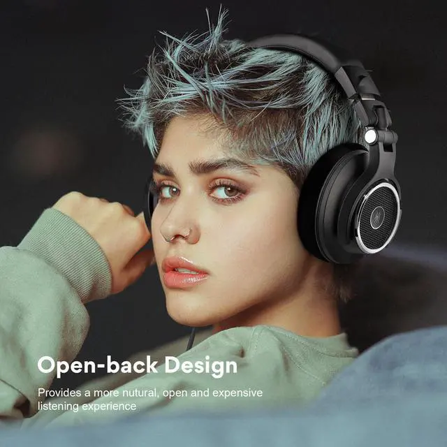 Alt view image 4 of 5 - OneOdio Monitor 80 Open Back Headphones- Studio Headphones for Mixing Mastering Editing, Wired Over Ear Headphones for Professional Studio Applications, 250 Ohm, Velour Earmuffs, Sound Isolation