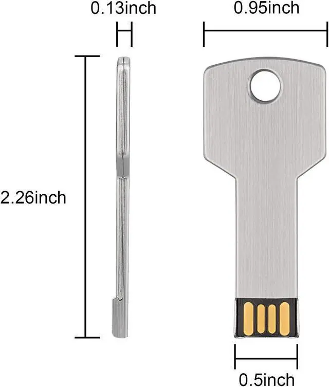 Alt view image 2 of 5 - RAOYI 10 Pack 2GB USB Flash Drive USB 2.0 Metal Key Shape Memory Stick Thumb Drive Pen Drive-Silver