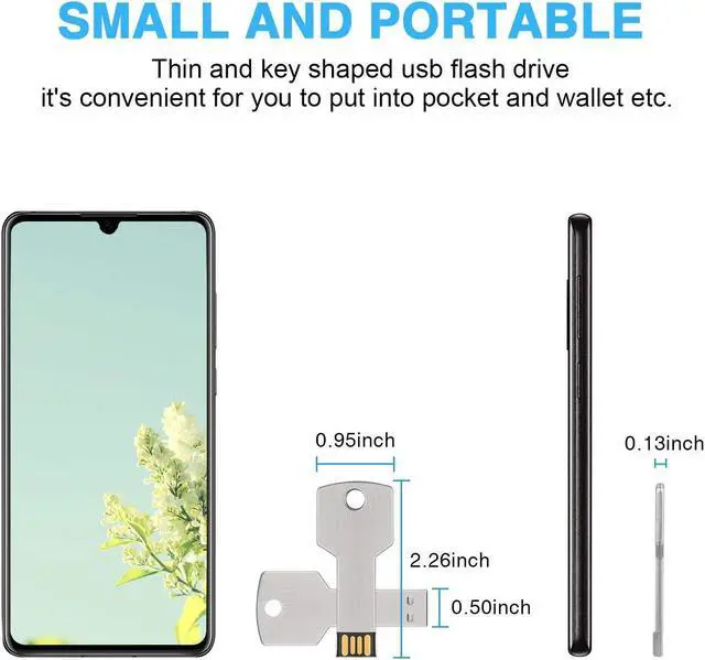 Alt view image 5 of 5 - RAOYI 10 Pack 2GB USB Flash Drive USB 2.0 Metal Key Shape Memory Stick Thumb Drive Pen Drive-Silver