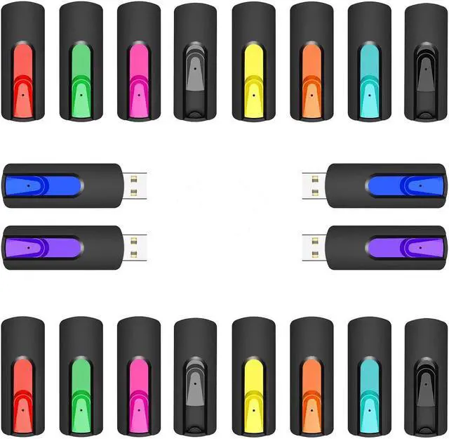 Main image of RAOYI 20Pcs 4GB USB Flash Drives Slide Retractable Memory Stick Bulk USB 2.0 Thumb Drive Jump Drive Zip Drive USB Sticks Data Storage Backup for PC Mac (4G, 10 Mixed Color)