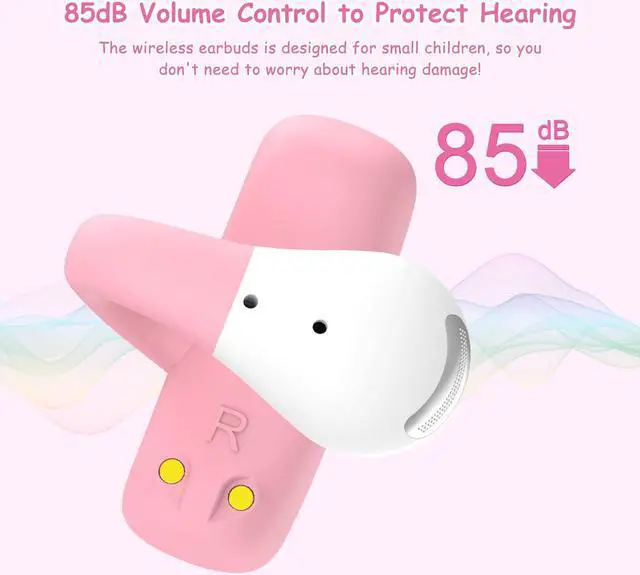 Alt view image 4 of 5 - BANIGIPA Kids True Wireless Earbuds, 5g Super Light Comfortable Open Ear Bluetooth 5.4 Headphones w/Mic to Protect Hearing for Studying Music Clear Calling, Touch Control Ear Buds w/Charging Case