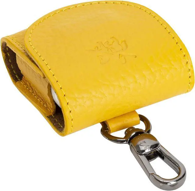 Alt view image 3 of 5 - Bari Leather Cover Compatible with Apple AirPods 1 and Airpods 2 Charging Case - Yellow
