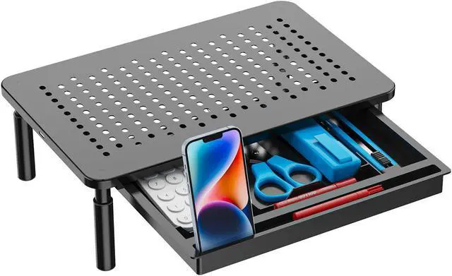 Alt view image 2 of 5 - WALI Bundles Monitor Stand with Storage+2 Tier Monitor Stand Riser