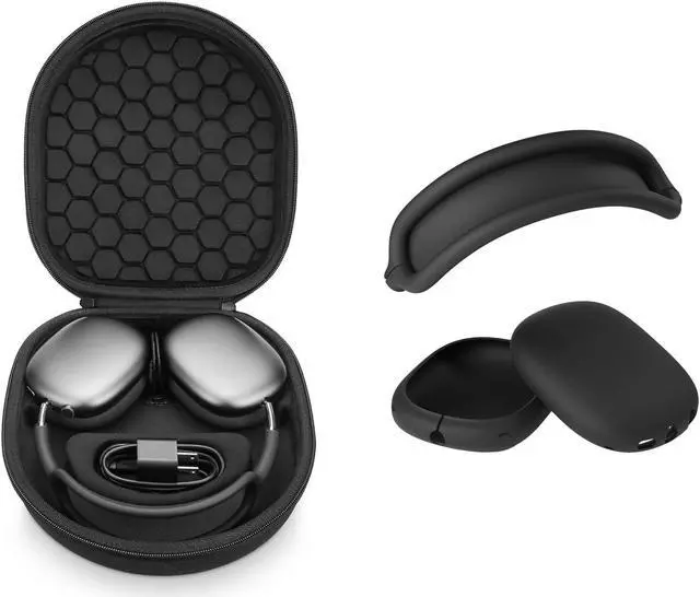 Main image of Yinke Smart Case for AirPods Max Headphones Supports Sleep Mode, with AirPods Max Silicone Earpad Cover and Headband Cover Anti-Scratch Accessories, Hard Organizer Portable Carry Travel