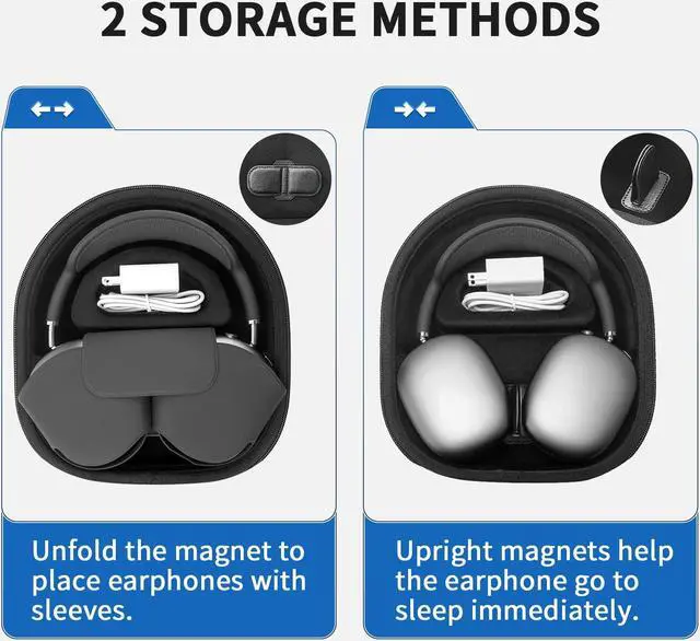 Alt view image 5 of 5 - Yinke Smart Case for AirPods Max Headphones Supports Sleep Mode, with AirPods Max Silicone Earpad Cover and Headband Cover Anti-Scratch Accessories, Hard Organizer Portable Carry Travel