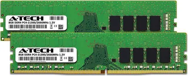 Alt view image 2 of 5 - A-Tech 16GB (2x8GB) DDR4 2666 MHz UDIMM PC4-21300 (PC4-2666V) CL19 DIMM Non-ECC Desktop RAM Memory Modules