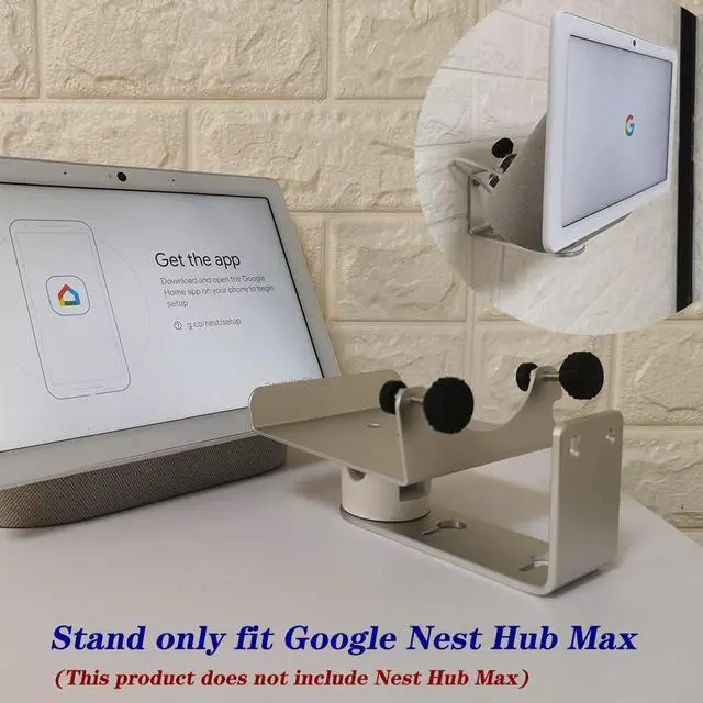 Alt view image 2 of 5 - ATOPCAENRT Wall Mount for Google Nest Hub Max, Wall Mount Bracket, Space-Saving Design for Home, Office, Kitchen, Bedroom, Compatible with Google Nest Hub Max 10" Display, Adjustable Viewing Angles