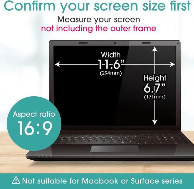 Alt view image 2 of 5 - BELLEMOND 13.3 Inch 16:9 Magnetic Laptop Privacy Screen Filter - Computer Monitor Privacy Shield Removable & Reversible Anti-Slip Privacy Screen Protector with Anti Glare & Blue Light Reduction - 1PC