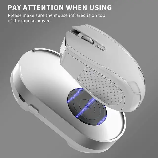 Alt view image 5 of 5 - Ergopollo Mouse Jiggler, Undetectable Mouse Mover Device Wiggler Shaker with Drive Free USB Cable and 5V1A Adapter, Moves Mouse Automatically, Keep PC Screen Active, Silver