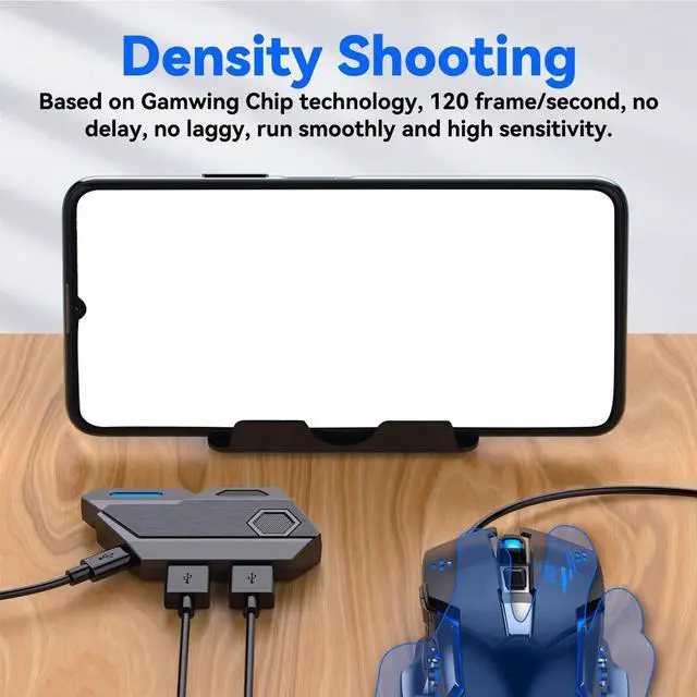 Alt view image 3 of 5 - FOSA Keyboard Mouse Converter for Mobile Game, Mobile Game Keyboard Mouse Convertor Adapter, 3 USB Ports Mobile Game Controller Gaming Controller Keyboard Mouse Adapter