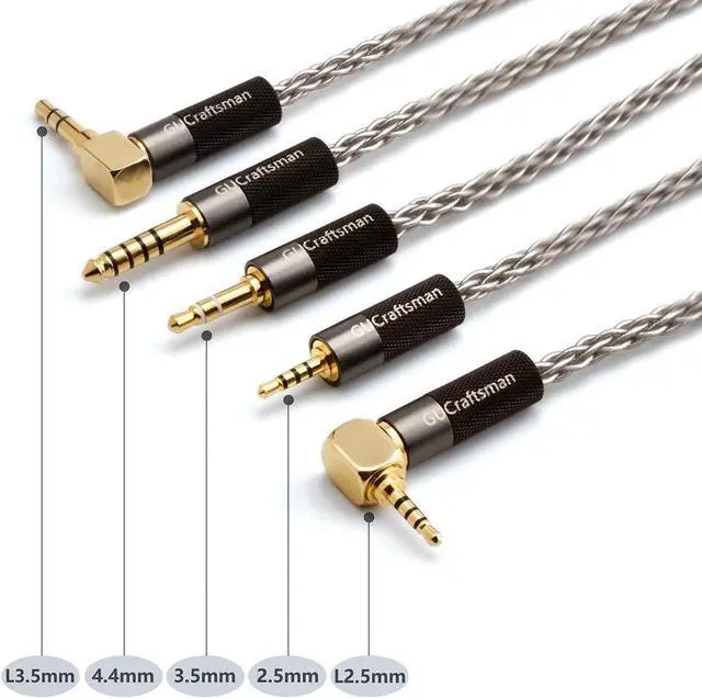 Alt view image 5 of 5 - GUCraftsman MMCX 6N Single Crystal Silver 2.5mm/4.4mm Balance Earphone Upgrade Cable for SHURE SE846 SE535 Xelento Remote t8ie t9ie UE900S IT04 DK4001 W60 Andromeda Vega JVC FW001 FW002 (3.5mm Plug)