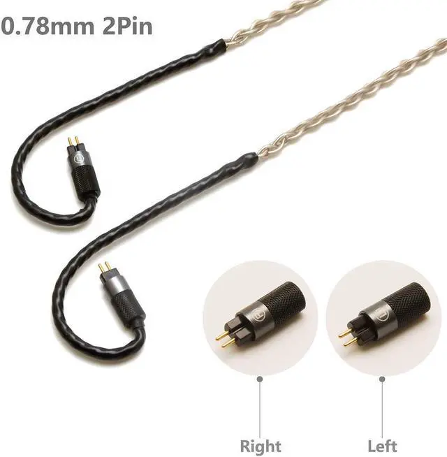 Alt view image 3 of 5 - GUCraftsman 0.78mm 2Pin 6N Single Crystal Silver 2.5mm/4.4mm Balance Earphone Upgrade Cable for Oriolus Audeze iSINE20 LCDi3 64audio A12t TIA RE2000 Legend X Billie VISION VE6 DUNU SA6 (3.5mm Plug)